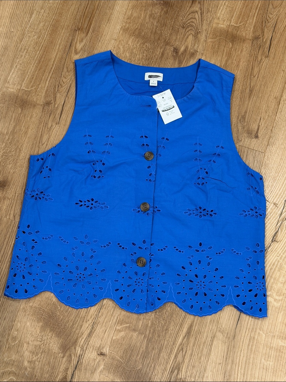 J Crew Factory Eyelet button-front shell - Picture 3 of 4